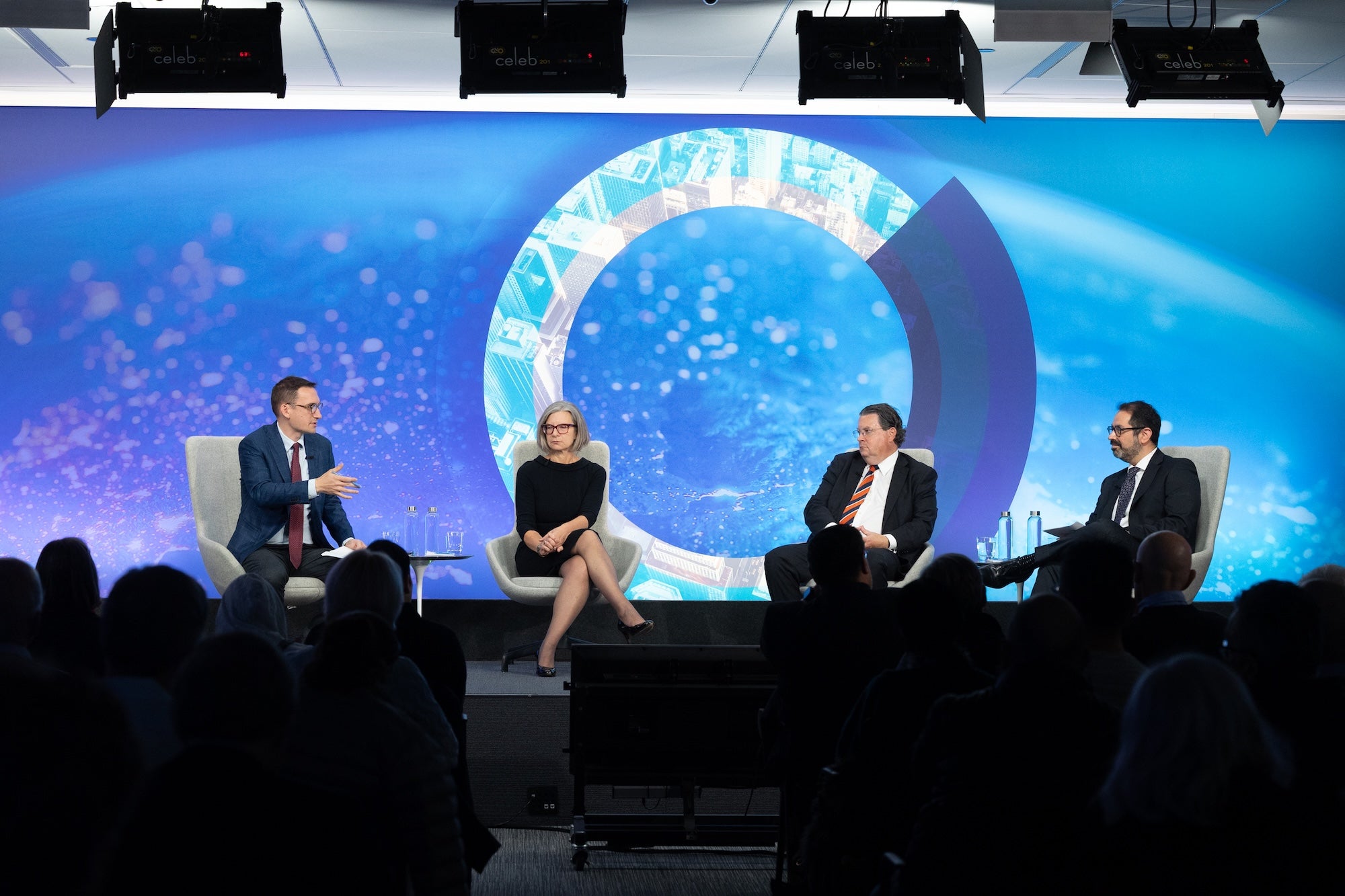 Speakers on the Council stage.