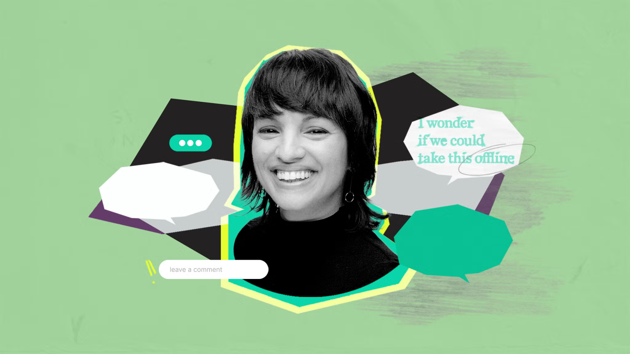 Collage of a person with text messages