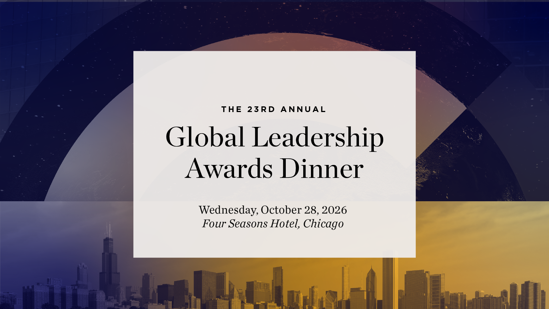 Title slide for the 23rd Annual Global Leadership Awards Dinner