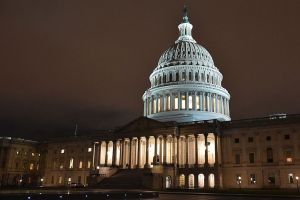 US Capitol Building at night