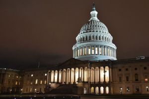 US Capitol Building at night
