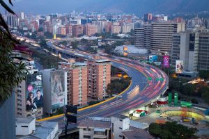 Skyline of Caracas, Venezuela at dawn.