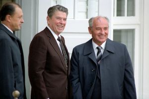 Trip to Iceland Reykjavik Summit Arrival of General Secretary Mikhail Gorbachev at Hofdi House.