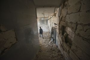 A very badly damaged building in Syria