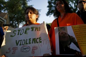 Women in Chicago protest gun violence 