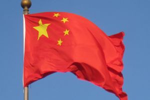 Chinese flag, Beijing, China.