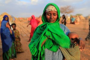 A woman from Somaliland flees her home due to drought