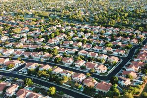 An aerial view of a suburb in Arizona