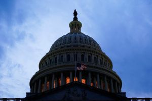 the US Capitol in shadow 