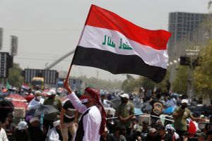 Iraq flag at protest