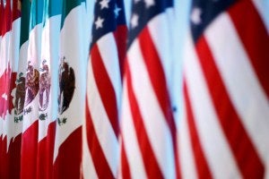 Image of Canada, Mexico and USA Flags