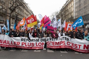 Protests over the government's proposed pension reform in Paris