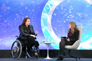 Senator Tammy Duckworth at the Chicago Council on Global Affairs discussing security and trade in the Indo-Pacific region with Elizabeth Shackelford