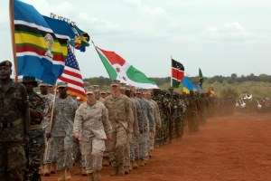 US troops participate in a military exercise with African allies