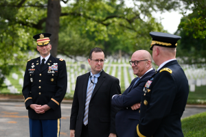 Andreas Michaelis (third from left) visits Arlington National Cemetery on May 8, 2024.