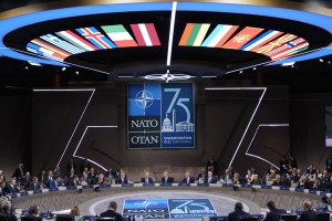 NATO leaders gather around a large table