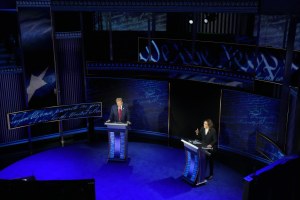 Donald Trump and Kamala Harris participate in a debate