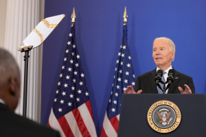 President Joe Biden speaks about foreign policy during a speech at the State Department on January 13, 2025.