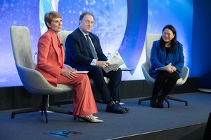 Diane Swonk, Phil Levy, and Joyce Chang on the Council Stage