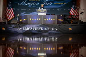 President Donald Trump speaks during an America First Policy Institute gala at his Mar-a-Lago estate on November 14, 2024.