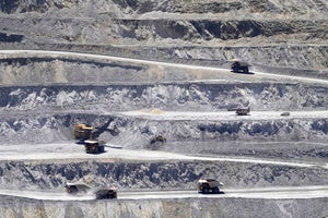 Ore is hauled from the Kennecott's Bingham Canyon Copper Mine in Utah