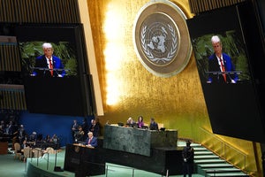 President Donald Trump speaks to the United Nations General Assembly