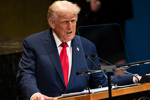 President Donald Trump speaks at the United Nations General Assembly on September 23, 2025.