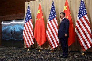Chinese President Xi Jinping waits to meet with President Joe Biden before a bilateral meeting, Saturday, Nov. 16, 2024, in Lima, Peru.