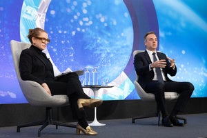 Speakers on the Council's stage