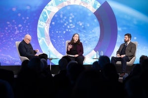 Gerard Baker, Sarah Maxey, and Craig Kafura on the Council stage