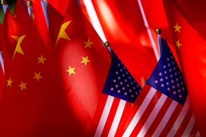 US-China Flags