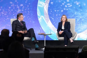 Speakers on the Council's stage.