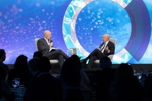 Chris Keogh and Lloyd Blankfein on the Council Stage