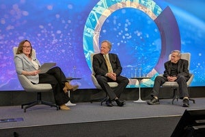 Speakers on the Council's stage