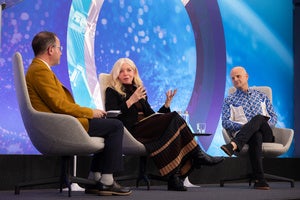 Speakers on the Council's stage