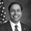 Black and white headshot of Raja Krishnamoorthi