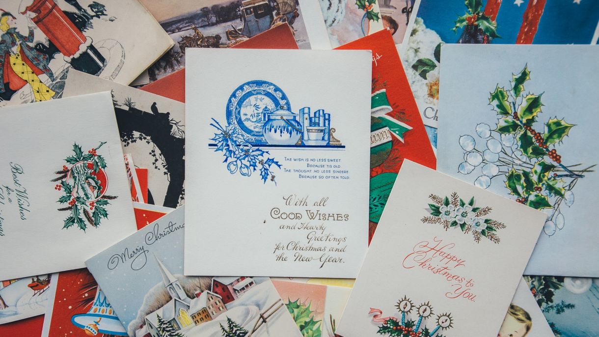A variety of holiday greeting cards