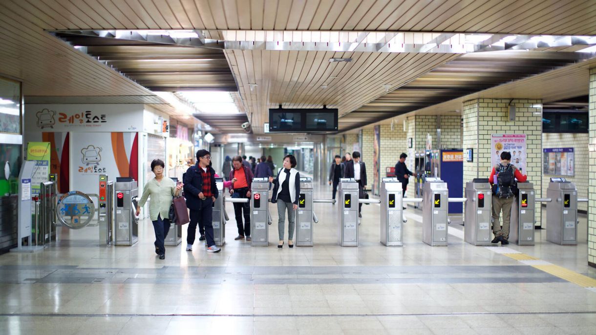 Metro station in Seoul.