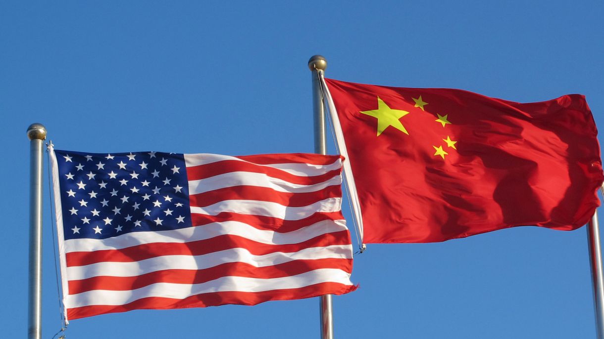 United States and China flags