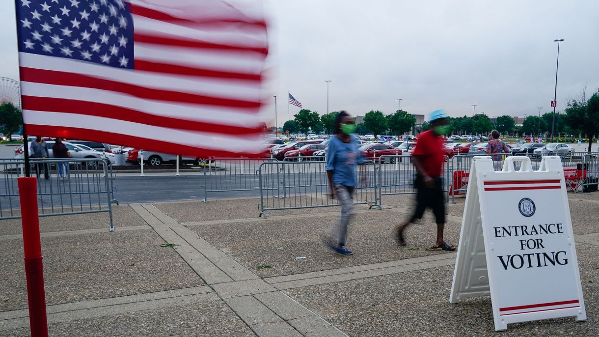 People vote during the 2020 primary in Louisville, Kentucky
