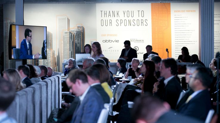 Sponsor Wall Featured at the 2019 Pritzker Forum on Global Cities