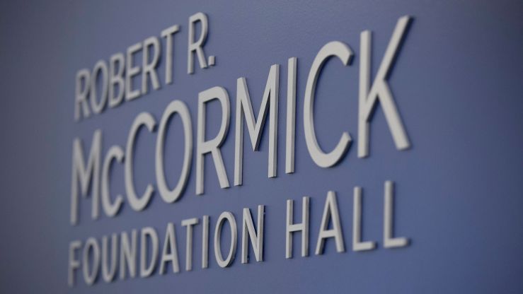Photo of McCormick Foundation Hall sign in the Council's Conference Center
