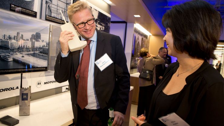 People talking at a Motorola-sponsored Council event