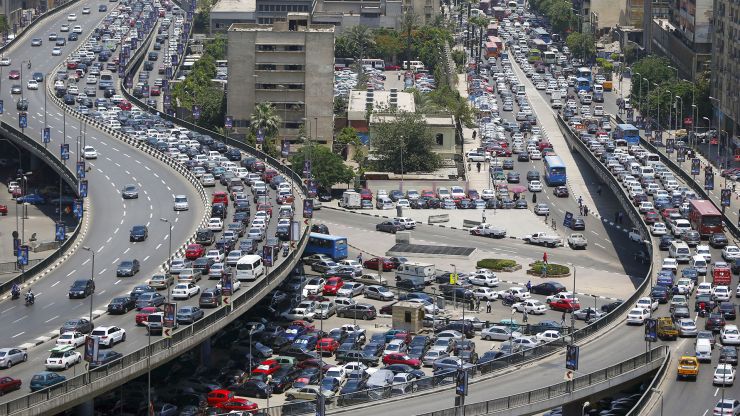 A traffic jam on Ramses Street in Cairo