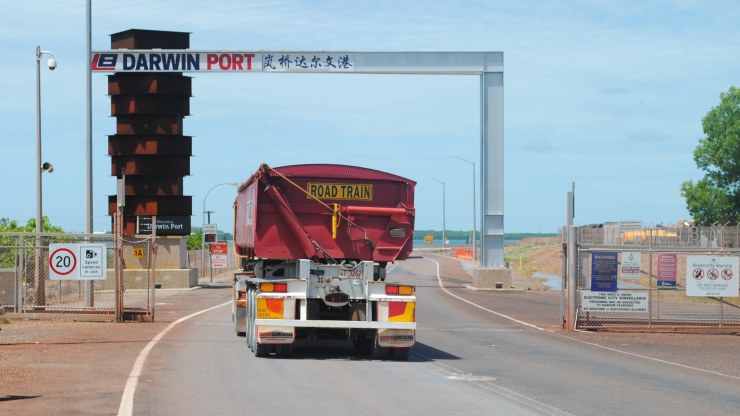 A truck at Darwin Port