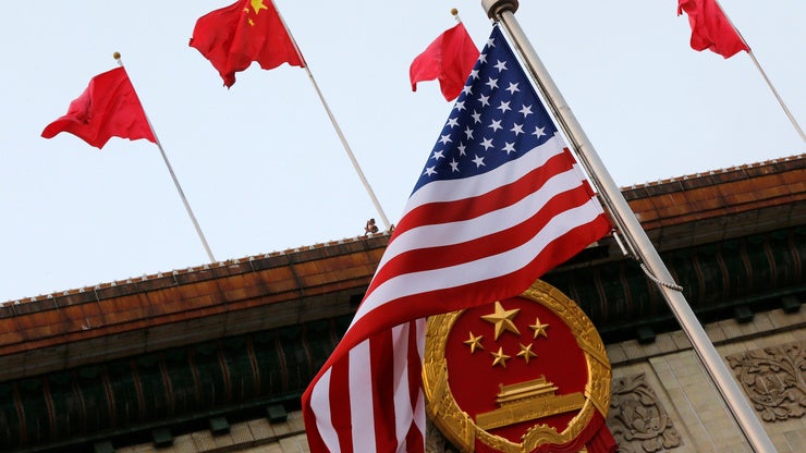 American and Chinese flags