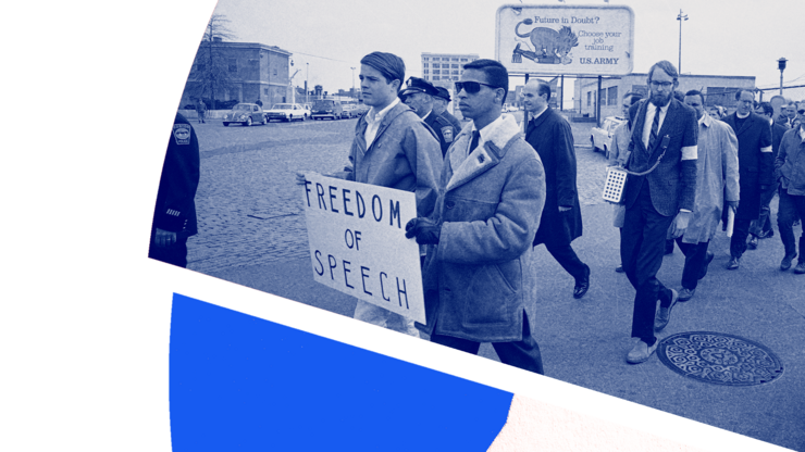 Image of protesters marching.