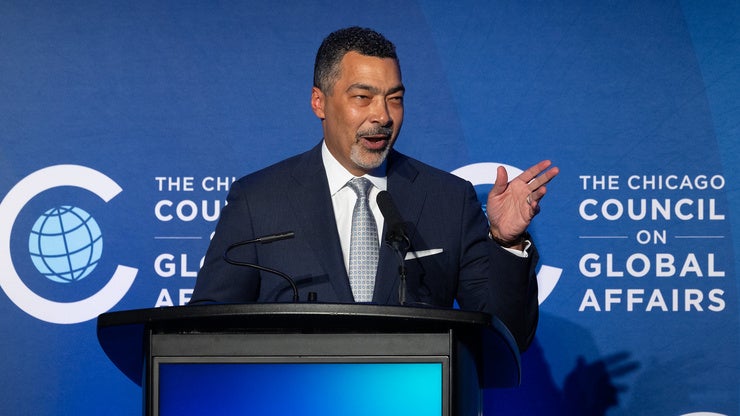 Council board member Brett Hart speaking at the 2025 Global Leadership Awards.