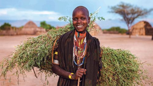 A young female farmer in Ethiopia