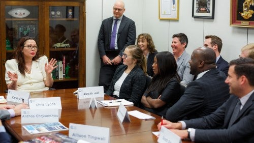 Emerging Leaders at a meeting with Senator Tammy Duckworth